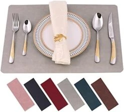 Placemats,Placemats For Dining Table Set Of 6,11.8" X 17"Eco-Friendly Faux Leather Place Mats,Washable Table Mats,Heat-Resistant For Dining Table Decor (Grey, 6) 21 Placemats,Placemats For Dining Table Set Of 6,11.8" X 17"Eco-Friendly Faux Leather Place Mats,Washable Table Mats,Heat-Resistant For Dining Table Decor (Grey, 6) -Peugeot Shop 41rT2F9U1oL. AC