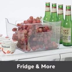 Storage Bin With Handles - Deep (9.75" X 9" X 6") - Ideal For Kitchen Organization, Pantry Storage, Fridge Organizing, Clear -Peugeot Shop 41rTPsWufpL