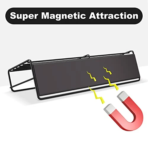 Mystozer 4 Pack Magnetic Spice Rack Organizer, Space Saver For Refrigerator And Microwave Oven, Metal Fridge Shelf, Black 3 Mystozer 4 Pack Magnetic Spice Rack Organizer, Space Saver For Refrigerator And Microwave Oven, Metal Fridge Shelf, Black - Image 3