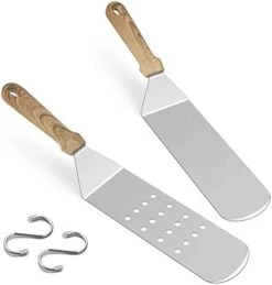 Metal Spatula Set, HaSteeL Stainless Steel Griddle Spatula Tools Kit With Wooden Handle, Heavy Duty Long Pancake Flipper Burger Turner For BBQ Teppanyaki Flat Top Grilling Cooking Outdoor & Indoor -Peugeot Shop 41rdcRspXqL. AC