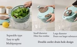4.2 Quarts Salad Spinner Large Dryer Lettuce Spinner ABS,BPA Free Clips Easy To Clean Wash Dry Vegetable Fruit Veggie Pasta Fries Bowl Drain Colander Secure Lid Lock Rotary Handle Quick Prepping 4L 9 4.2 Quarts Salad Spinner Large Dryer Lettuce Spinner ABS,BPA Free Clips Easy To Clean Wash Dry Vegetable Fruit Veggie Pasta Fries Bowl Drain Colander Secure Lid Lock Rotary Handle Quick Prepping 4L -Peugeot Shop 41rj8QzpRIL