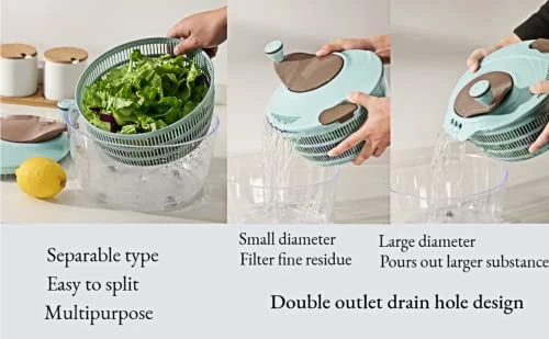 4.2 Quarts Salad Spinner Large Dryer Lettuce Spinner ABS,BPA Free Clips Easy To Clean Wash Dry Vegetable Fruit Veggie Pasta Fries Bowl Drain Colander Secure Lid Lock Rotary Handle Quick Prepping 4L 4 4.2 Quarts Salad Spinner Large Dryer Lettuce Spinner ABS,BPA Free Clips Easy To Clean Wash Dry Vegetable Fruit Veggie Pasta Fries Bowl Drain Colander Secure Lid Lock Rotary Handle Quick Prepping 4L - Image 4