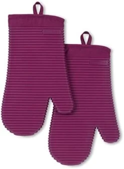 KitchenAid Ribbed Soft Silicone Oven Mitt Set, 7"x13", Milkshake 2 Count -Peugeot Shop 41rlahchg2L. AC
