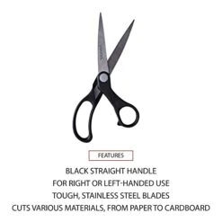 Universal Stainless Steel Office Scissors, 8.5" Long, 3.75" Cut Length, Black Offset Handle 9 Universal Stainless Steel Office Scissors, 8.5" Long, 3.75" Cut Length, Black Offset Handle -Peugeot Shop 41rmaxEsUoL