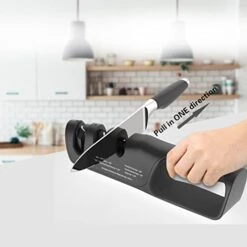 Knife Sharpener With Adjustable Angle, Coarse And Fine Sharpeners, And Scissor Sharpening - Non-Slip Base, Ergonomic Handle, And Durable Materials -Peugeot Shop 41rq6iJVb9L