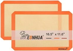 Silicone Baking Mat Sheet Set Of 2- Reusable Baking Mat Nonstick - Half Sheet Baking Mat For Oven (Size 16.5" X 11.6") Grey… -Peugeot Shop 41rvpAdaBxL. AC