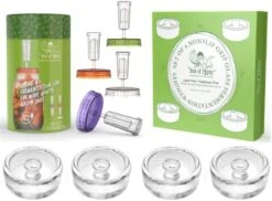 Year Of Plenty Fermentation Set | Includes 4 NonSlip Grip Glass Fermentation Weights And 4 Multicolored Fermenting Lids | For Wide Mouth Mason Jar Ferments Such As Sauerkraut, Kimchi And Pickles -Peugeot Shop 41s8KwBxRNL. AC