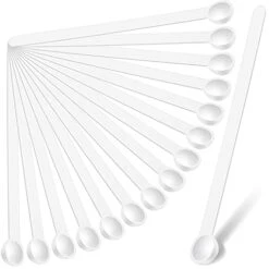 1/32 Teaspoon Micro Scoops 150 Milligram Mini Measuring Spoons Tiny Little Plastic Scoop For Measuring Cosmetics, Medicines, Powders, Glitter And Seasoning (White,16 Pieces)