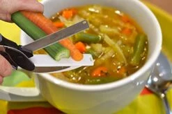 Egetable Slicer Kitchen Cutter Salad Scissors - 2 In 1 Cutting Board Knife Plus Blade Sharpener - Kitchen Salad Chopper - Easy Cut Smart Cutter Clever Gift