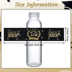 100 Pieces Graduation Water Bottle Labels Class Of 2023 Water Bottle Label Sticker Wrapper Waterproof Graduation Bottle Label For College High School Graduation Party Ornament Favor(Black, Gold) -Peugeot Shop 41sIRGMkUXL