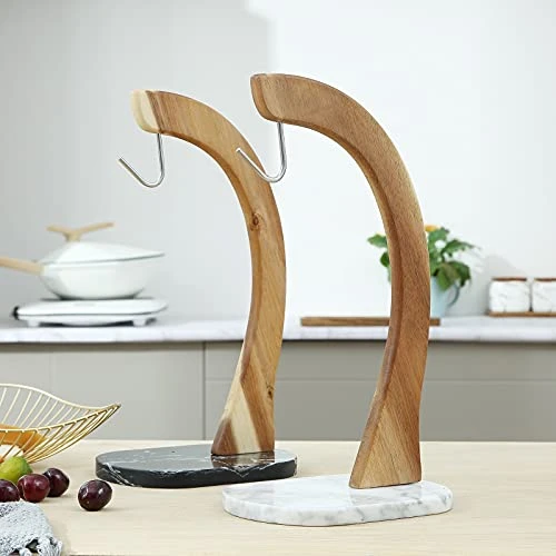 Everous Banana Hanger Marble Base,Modern Banana Holder Tree Stand With Hook For Home Or Bar (Black) 3 Everous Banana Hanger Marble Base,Modern Banana Holder Tree Stand With Hook For Home Or Bar (Black) - Image 3