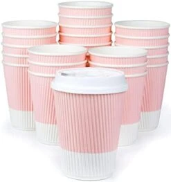 Disposable Coffee Cups With Lids - (80 Set) 12 Oz Paper To Go Coffee Cups With Resealable Lids Prevent Leaks! Travel Insulated Hot Beverage Drink Cup. Will Not Bend With Heat Or Burn Fingers -Peugeot Shop 41sMKvvok7L. AC