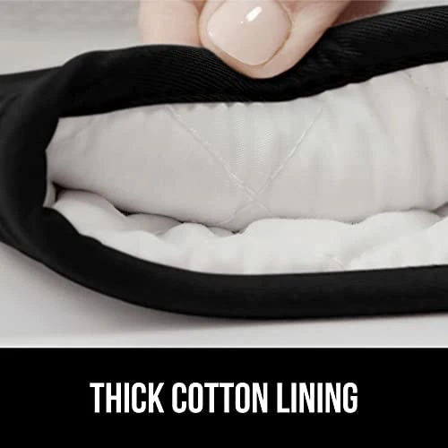 Heat And Slip Resistant Silicone Oven Mitts Set, Soft Cotton Lining, Waterproof, BPA-Free, Long Flexible Thick Gloves For Cooking, BBQ, Kitchen Mitt Potholders, Sets Of 2, 12.5 In, Black 4 Heat And Slip Resistant Silicone Oven Mitts Set, Soft Cotton Lining, Waterproof, BPA-Free, Long Flexible Thick Gloves For Cooking, BBQ, Kitchen Mitt Potholders, Sets Of 2, 12.5 In, Black - Image 4