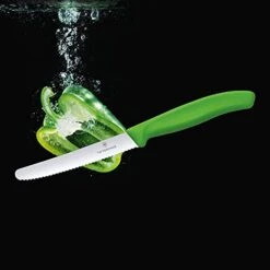 Victorinox Swiss Classic 4.3-inch Wavy Edge Tomato And Table Knife, Green -Peugeot Shop 41sOOYv9TXS