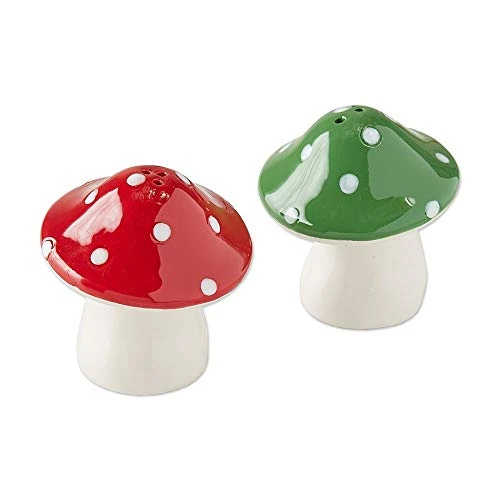Ceramic Salt & Pepper Shaker Set, Mushrooms 1 Ceramic Salt & Pepper Shaker Set, Mushrooms