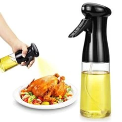 Oil Sprayer For Cooking, Olive Oil Sprayer Mister, 200ml Glass Oil Spray Bottle, Kitchen Gadgets Accessories For Air Fryer,Canola Oil Spritzer, Widely Used For Salad Making,Baking Frying, BBQ