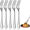 Orks,Dinner Forks, Set Of 5 Top Food Grade Stainless Steel Silverware Forks, Table Forks, Flatware Forks,8 Inches, Mirror Finish & Dishwasher Safe, New Apartment Essentials Cutlery Set