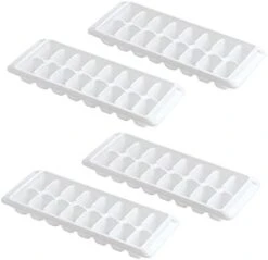 Easy Release White Ice Cube Tray, 16 Cube Trays (Pack Of 4) (4 Pack - 64 Cubes) 10 Easy Release White Ice Cube Tray, 16 Cube Trays (Pack Of 4) (4 Pack - 64 Cubes) -Peugeot Shop 41sYb UQt4L. AC