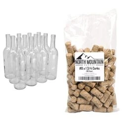 - NMS W5 Flint 750ml Glass Bordeaux Wine Bottle Flat-Bottomed Cork Finish - Case Of 12 - Clear/Flint -Peugeot Shop 41skmcOI5cL