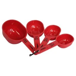 4pc Measuring Cups (1/4, 1/3, 1/2, 1cup) Red, 4 Piece, MIR-11318 -Peugeot Shop 41smsFKpstL