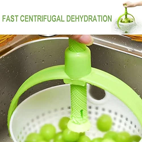 Salad Spinner,Fruit Washer,Fruit Washer Spinner,Salad Spinner Large,Lettuce Spinner,Manual Press Spin, Centrifugal Dehydration, Non-Slip Handle, Suitable For Vegetables, Fruits, Home, Kitchen. 3 Salad Spinner,Fruit Washer,Fruit Washer Spinner,Salad Spinner Large,Lettuce Spinner,Manual Press Spin, Centrifugal Dehydration, Non-Slip Handle, Suitable For Vegetables, Fruits, Home, Kitchen. - Image 3