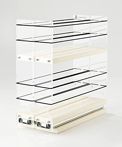 Vertical Spice - 22x2x11 DC - Spice Rack - Fits Narrow Space W/2 Drawers & 2 Tiers - 20 Spice Capacity - Easy Install - Size: 4.6" Wide X 10.75" Tall X 10.6" Depth - Made In USA 2 Vertical Spice - 22x2x11 DC - Spice Rack - Fits Narrow Space W/2 Drawers & 2 Tiers - 20 Spice Capacity - Easy Install - Size: 4.6" Wide X 10.75" Tall X 10.6" Depth - Made In USA - Image 2