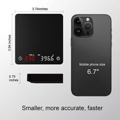 Coffee Scale, Espresso Scale,Weigh Digital Coffee Scale With Timer, 2kg/0.1g High Precision Pour Over Hand Drip Scale Weighing Instrument Auto Mode(LED,Black,Rechargeable) -Peugeot Shop 41t1j44XbzL