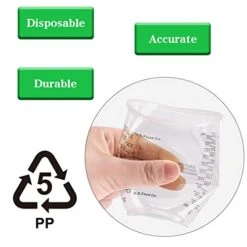 80pcs 8oz Disposable Epoxy Resin Mixing Cups, Clear Plastic Disposable Measuring Cups For Mixing Paint, Pigments, Epoxy Resins, Mixing Cups For Baking（80 Stirring Sticks Included） -Peugeot Shop 41tCKVw8a7L