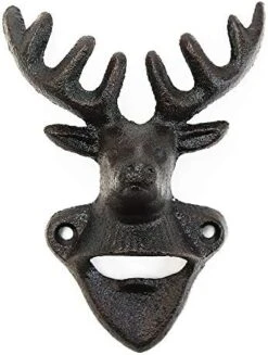Wall Mounted Bottle Opener, Cast Iron Cool Deer Head Bottle Opener, Beer Coke Beverage Bottle Cap Opener, Vintage Rustic Style Wall Hanging Opener, Bar Farmhouse Wall Ornament, Practical Gift -Peugeot Shop 41tCnlt9QFL. AC