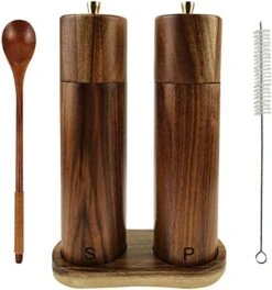 Vake Wooden Salt And Pepper Grinder Set,8 Inch Manual Salt And Pepper Mill, Adjustable Coarseness And Refillable,Acacia Wood Pepper Grinder For Your Kitchen[Set Of 2] -Peugeot Shop 41tEW3SkPmS. AC