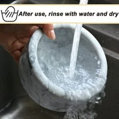 Mortar And Pestle Set Polished Natural Marble Stone Guacamole Molcajete Bowl With Base Silicone Pad,Matching Stainless Spoon And Matching Small Brush (Large, White Gray) 15 Mortar And Pestle Set Polished Natural Marble Stone Guacamole Molcajete Bowl With Base Silicone Pad,Matching Stainless Spoon And Matching Small Brush (Large, White Gray) -Peugeot Shop 41tJ5Cyz0jL