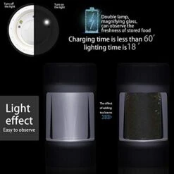 Light-Up Herb Grinder With Transparent Glass, LED Seal Storage Jars With 8x Magnifying Viewing , Herb Spice Storage Container Keep Herbs Dry And Fresh (pattern 2) -Peugeot Shop 41tLH0bgyVL