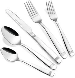 Stainless Steel Flatware - Silverware Set For 8-40 Piece Cutlery Set - 18/10 Flatware Set - Silverwear Set - Dinnerware Stainless Steel Flatware Set - Spoons And Forks Set Stainless Steel -Peugeot Shop 41tLMcko91L. AC