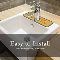 15" Microfiber Cloth Kitchen Faucet Absorbent Mat Splash Guard Drip Water Catcher Countertop Drying Protector Pads Faucet Behind For Bedroom Farmhouse Bright Cute Floral Print -Peugeot Shop 41tPcUKQZNL