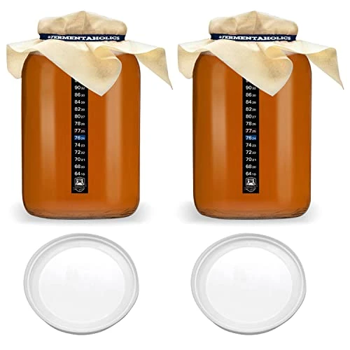 2 One-Gallon Glass Kombucha Jars With Breathable Muslin Cloth Covers, And Rubber Bands | 2 Pack Gallon Jars | Perfect SCOBY Home For Anyone Looking To Brew Their Own Kombucha | American-Made Glass Jar 2 2 One-Gallon Glass Kombucha Jars With Breathable Muslin Cloth Covers, And Rubber Bands | 2 Pack Gallon Jars | Perfect SCOBY Home For Anyone Looking To Brew Their Own Kombucha | American-Made Glass Jar - Image 2