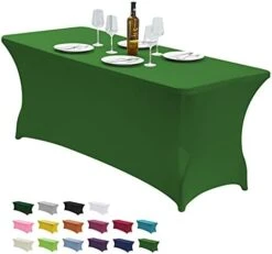 6FT Stretch Spandex Table Cover For Rectangular Fitted Folding Tables, Wrinkle Resistant, Elastic Stretchable Patio Tablecloth Protector For Party, Banquet, Wedding And Events (Black) -Peugeot Shop 41tb05 dljL. AC