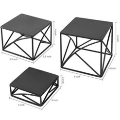 Black Metal Wire Cupcake Stand, Tabletop Dessert, Appetizer Display Food Riser, Set Of 3 -Peugeot Shop 41tbPjAhBAL