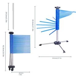 Pasta Drying Rack Collapsible Pasta Dryer Rack Foldable Noodle Dryer Rack Stand With 16 Anti Slip Rods Holding Up To 4.5 Lb Of Homemade Pasta Spaghetti Noodle Easy For Storage (Blue) -Peugeot Shop 41tm3MyULFL