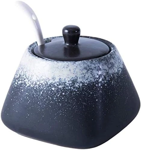 Zaizai Vintage Ceramic Spice Jar With Lid Spoon,Porcelain Sugar Bowl, Chili Pot,Home Kitchen Seasoning Jar,Seasoning Box For Kitchen Restaurant-A 9 Zaizai Vintage Ceramic Spice Jar With Lid Spoon,Porcelain Sugar Bowl, Chili Pot,Home Kitchen Seasoning Jar,Seasoning Box For Kitchen Restaurant-A - Image 9