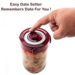 Fermenting Lids For Wide Mouth Mason Jars. 4 Waterless Airlock Fermentation Lids Kit. Easy Grip Fermenter Lid With Oxygen Pump Automatically Vents Air. Tracks Ferment Date. (4 Lids + Pump) -Peugeot Shop 41tqBxFfYQL