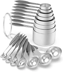 Measuring Cups & Spoons Set Of 16, Wildone Premium Stainless Steel Measuring Cups And Measuring Spoons With Colored Silicone Handle, Including 8 Nesting Cups, 8 Spoons, For Dry And Liquid Ingredient -Peugeot Shop 41tqxV6xVjL. AC