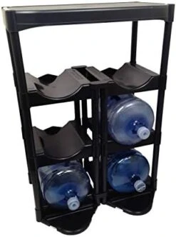 Bottle Buddy Water Racks - 3 And 5 Gallon Bottles - 4-Tray Jug Storage System - Free-Standing Organizer For Home, Office, Kitchen, Warehouse - Grey -Peugeot Shop 41trYfia8xL. AC