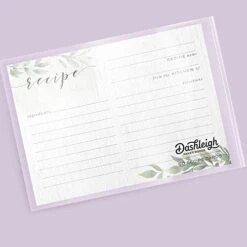 Farmhouse Greenery Recipe Cards From Dashleigh, 48 Cards, 4x6 Inches, Sage Green And White, Water-Resistant And Double-Sided (Farmhouse Recipe Cards) -Peugeot Shop 41u7uHaNBwS