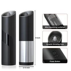 Gravity Electric Salt Or Pepper Grinder, Battery Operated Automatic Pepper Mill With LED Light, Adjustable Coarseness (Black-1 Pack) 15 Gravity Electric Salt Or Pepper Grinder, Battery Operated Automatic Pepper Mill With LED Light, Adjustable Coarseness (Black-1 Pack) -Peugeot Shop 41u9WOWluvL