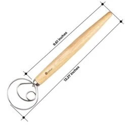 RBLUE Premium Danish Dough Whisk - 2 Pack LARGE 13.5" Dutch Whisk With Stainless Steel Ring - Danish Whisk For Bread, Pastry Or Pizza Dough - Baking Tool Alternative To A Blender, Mixer Or Hook -Peugeot Shop 41uBzyAuVBL