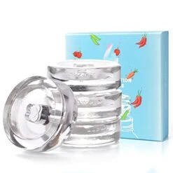 4-Pack Fermentation Glass Weights With Easy Grip Grooved Handles Heavy Fermenting Lids Fermentation Kit For Any Wide Mouth Mason Jars