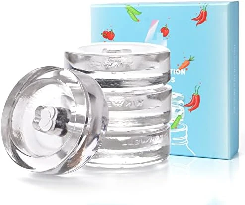 4-Pack Fermentation Glass Weights With Easy Grip Grooved Handles Heavy Fermenting Lids Fermentation Kit For Any Wide Mouth Mason Jars 7 4-Pack Fermentation Glass Weights With Easy Grip Grooved Handles Heavy Fermenting Lids Fermentation Kit For Any Wide Mouth Mason Jars - Image 7