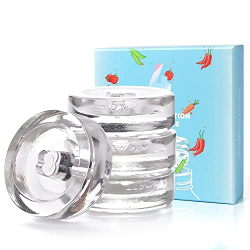 4-Pack Fermentation Glass Weights With Easy Grip Grooved Handles Heavy Fermenting Lids Fermentation Kit For Any Wide Mouth Mason Jars 1 4-Pack Fermentation Glass Weights With Easy Grip Grooved Handles Heavy Fermenting Lids Fermentation Kit For Any Wide Mouth Mason Jars