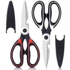 Heavy Duty Kitchen Shears, Stainless Steel Kitchen Scissors, Ultra Sharp Multi-functional Cooking Scissors For Chicken, Fish, Meat, Vegetables And Walnuts, Premium And Practical Tools, 2 Packs