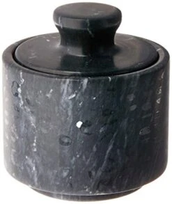 Marble Salt Cellar, Black 3 X 3 X 3 Inches